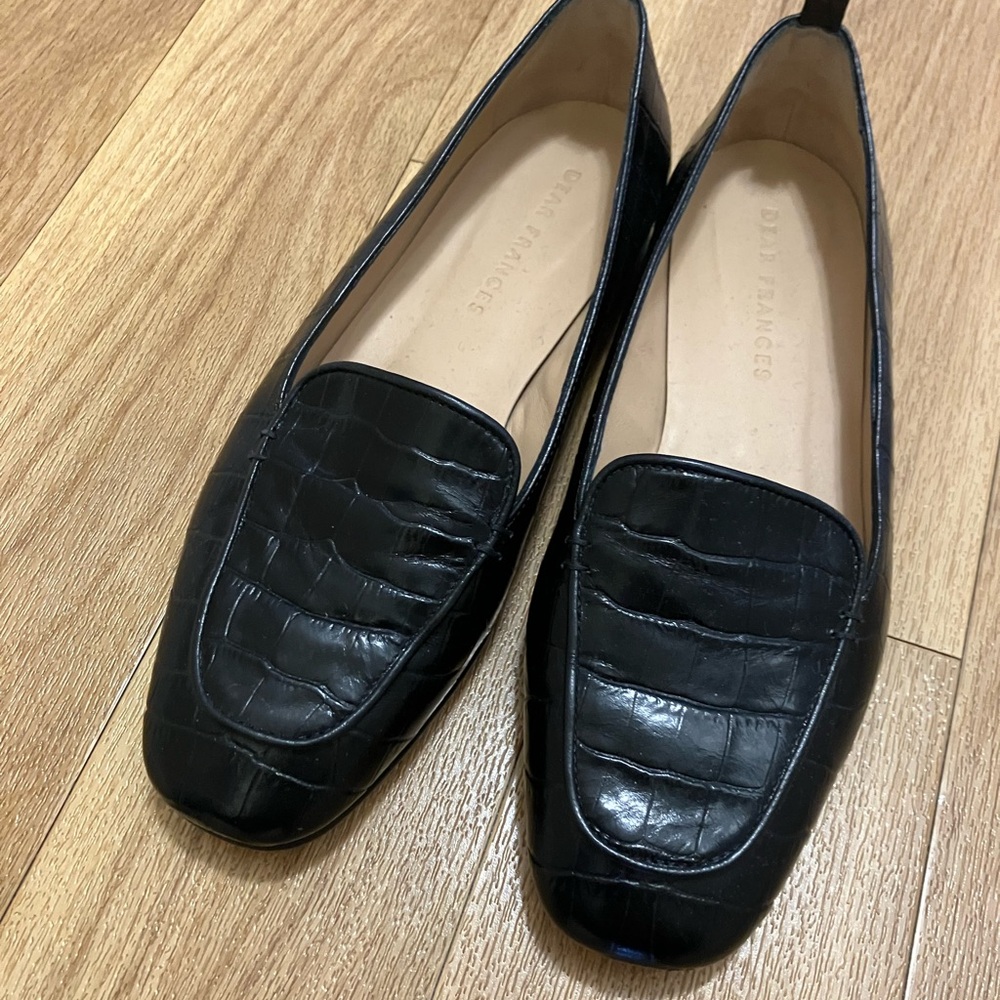 Dear Frances Black Croc Cruise Loafers